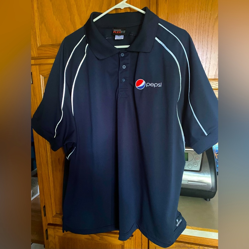 Mens 2X Aramark Reflective Official Pepsi Flex Fit Polo